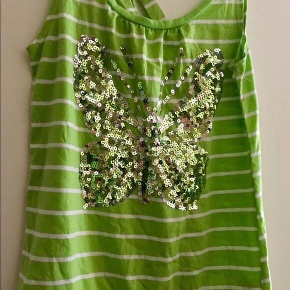 NWOT One Step Up Girls Tank Top Sequin Butterfly - Picture 4 of 6